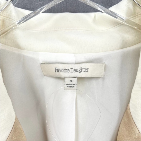 FAVORITE DAUGHTER Blazer Womens Small Cream Margaret Tuxedo Double Breasted NEW - Picture 6 of 12